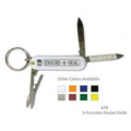 5 Function Pocket Knife Tool With Keychain - White